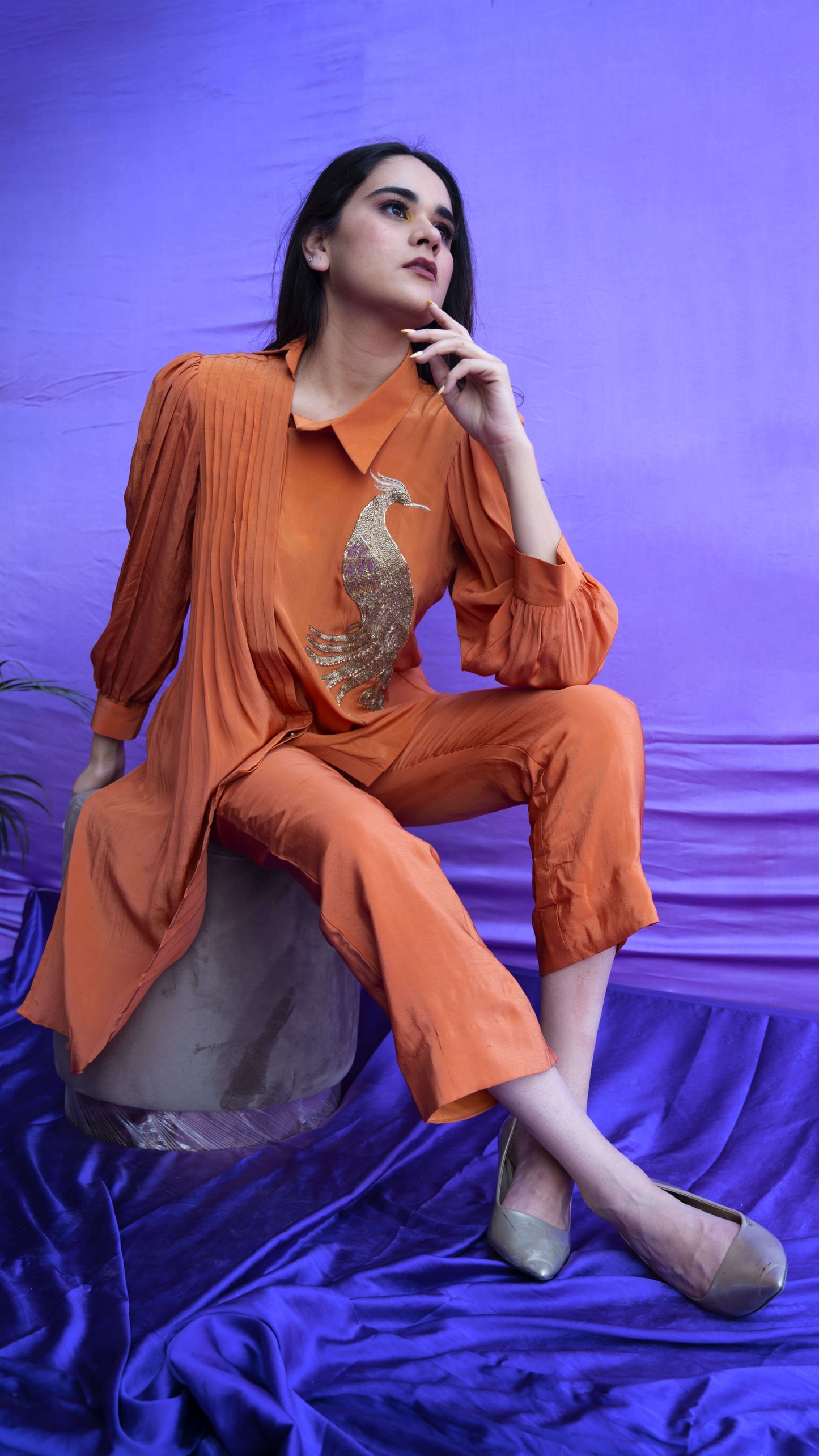 Embellished one side drop Co ord Set