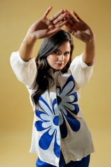 Stunning Floral Appliqué Shirt