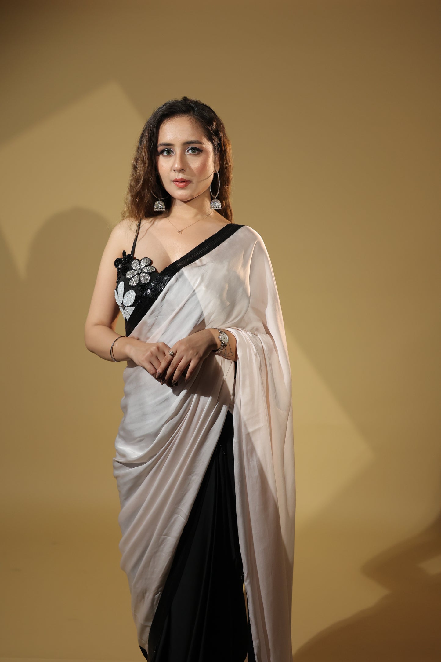 Stunning Cocktail look  Pre Stitched Saree