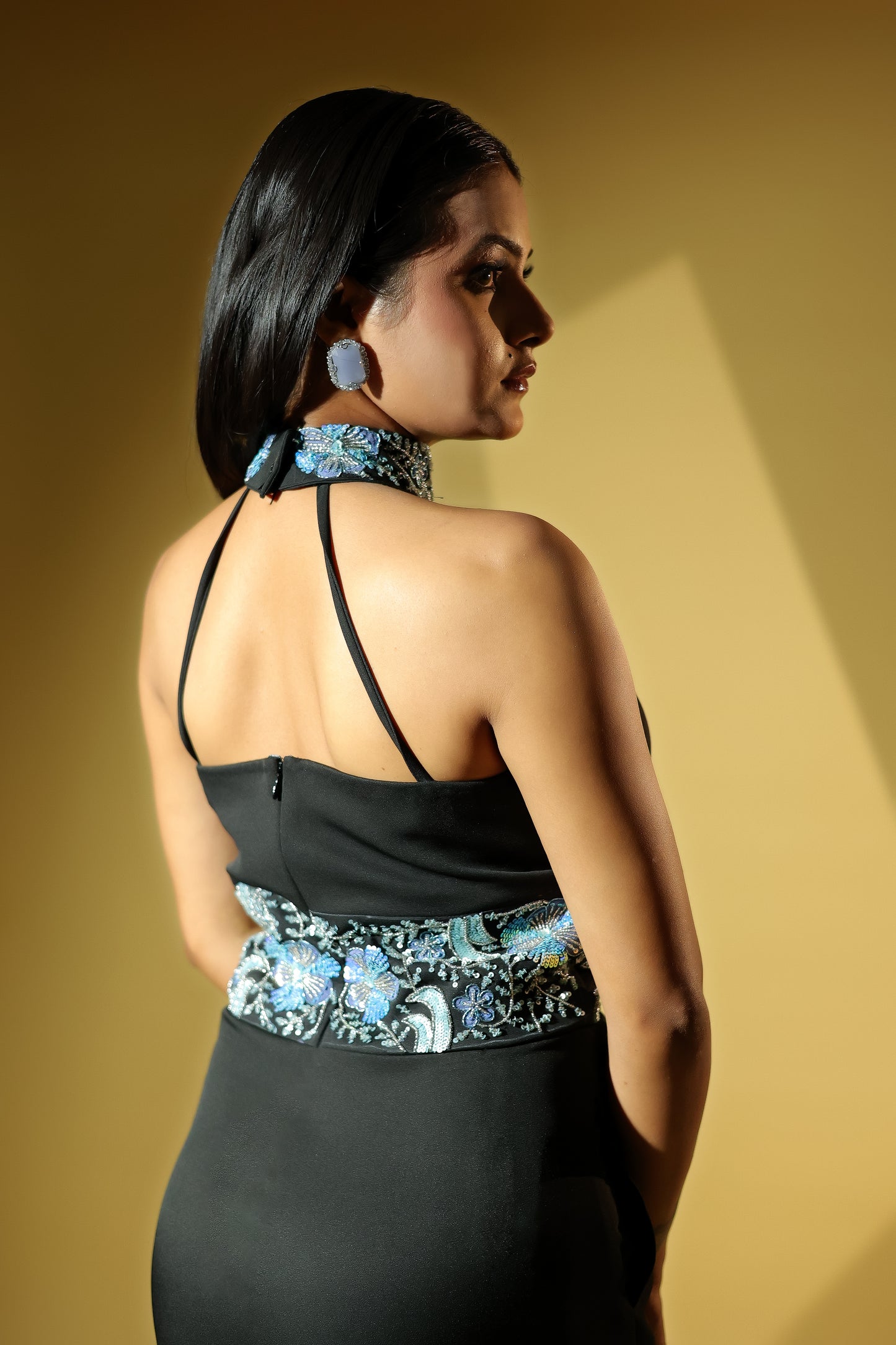 Chic & Stylish Cocktail Look Halter Neck Jumpsuit.